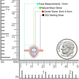 Pear Teardrop Natural Stone Halo Ring