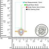 Pear Teardrop Natural Stone Halo Ring