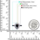 Pear Teardrop Natural Stone Halo Ring