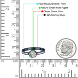 Vintage Style Round Natural Stone Solitaire Ring