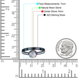 Vintage Style Round Natural Stone Solitaire Ring