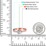 Vintage Style Round Natural Stone Solitaire Ring