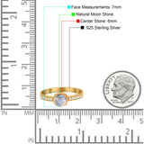 Vintage Style Round Natural Stone Solitaire Ring