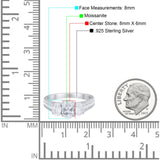 Three Stone Oval Natural Stone Wedding Ring