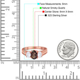 Three Stone Oval Natural Stone Wedding Ring