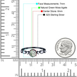 Vintage Style Round Natural Stone Beaded Ring