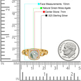 Art Deco Round Natural Stone Ring