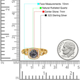 Art Deco Round Natural Stone Ring