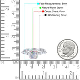 Vintage Style Round Natural Stone Wedding Ring