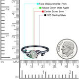 Round Natural Stone Leaf Style Ring