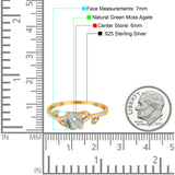 Round Natural Stone Leaf Style Ring