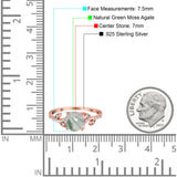 Art Deco Round Natural Stone Leaf Style Ring