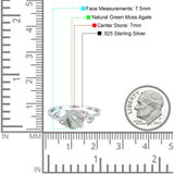 Art Deco Round Natural Stone Leaf Style Ring