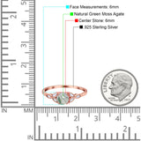 Art Deco Round Natural Stone Floral Ring