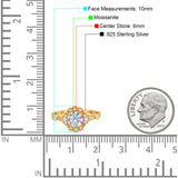 Vintage Style Round Natural Stone Wedding Ring