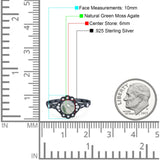 Vintage Style Round Natural Stone Wedding Ring