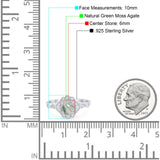 Vintage Style Round Natural Stone Wedding Ring