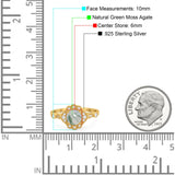 Vintage Style Round Natural Stone Wedding Ring