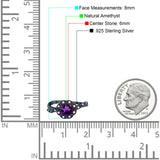 Art Deco Round Natural Stone Flower Ring