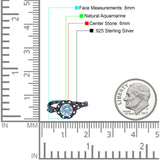 Art Deco Round Natural Stone Flower Ring