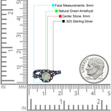 Art Deco Round Natural Stone Flower Ring