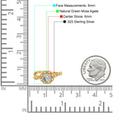 Art Deco Round Natural Stone Flower Ring