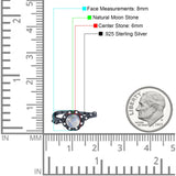 Art Deco Round Natural Stone Flower Ring