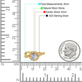 Art Deco Round Natural Stone Flower Ring