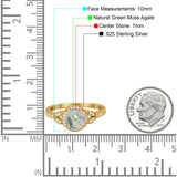 Art Deco Ring Round Natural Stone Beaded Ring