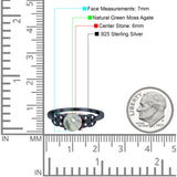 Art Deco Round Natural Stone Leaf Style Ring