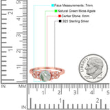 Art Deco Round Natural Stone Leaf Style Ring