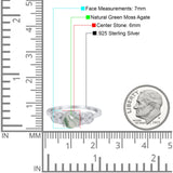 Art Deco Round Natural Stone Leaf Style Ring