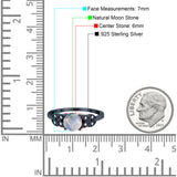 Art Deco Round Natural Stone Leaf Style Ring