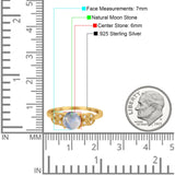 Art Deco Round Natural Stone Leaf Style Ring