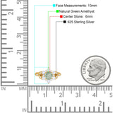 Flower Trillium Round Natural Stone Ring