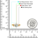 Flower Trillium Round Natural Stone Ring