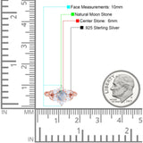 Flower Trillium Round Natural Stone Ring