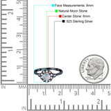 Art Deco Round Natural Stone Flower Ring