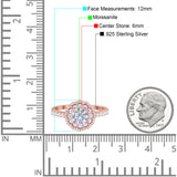 Art Deco Round Natural Stone Floral Ring