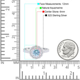 Art Deco Round Natural Stone Floral Ring