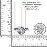 Art Deco Round Natural Stone Floral Ring