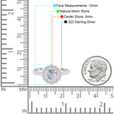 Art Deco Round Natural Stone Floral Ring