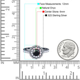 Art Deco Round Natural Stone Floral Ring