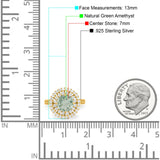 Vintage Style Round Natural Stone Cocktail Ring