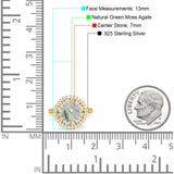 Vintage Style Round Natural Stone Cocktail Ring