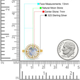 Vintage Style Round Natural Stone Cocktail Ring