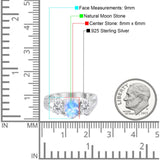 Art Deco Oval Natural Stone Trio Ring