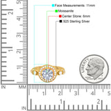 Art Deco Round Natural Stone Wedding Ring