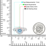 Art Deco Round Natural Stone Wedding Ring