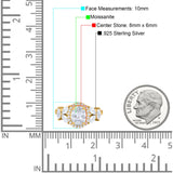 Oval Natural Stone Halo Ring